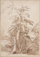 K VII 014
<br/>
Wandelaar onder een grote boomgroep
<br/>
<em>Rosa, Salvator (1615-1673)</em>